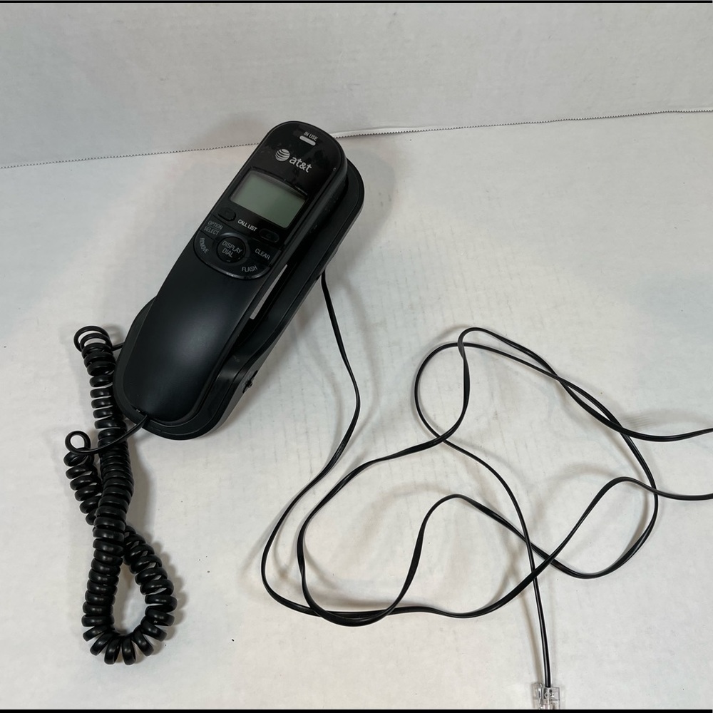 AT&T TR1909B Trimline Corded Phone with Caller ID, Black includes phone …